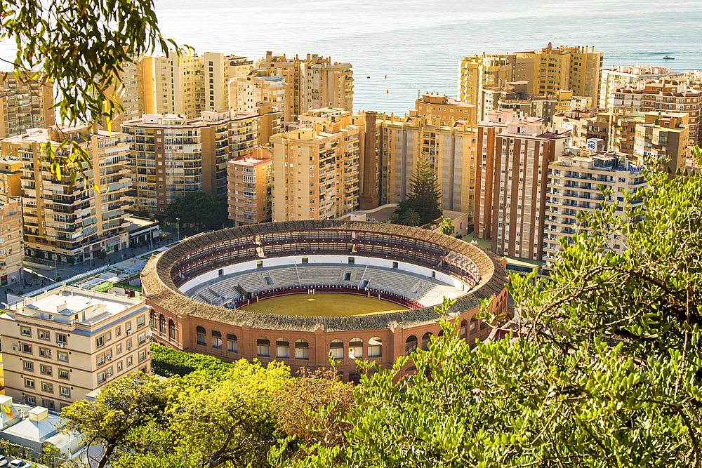 The La Malagueta bullring in Plaza de Toros, Old Town, Malaga, Costa del Sol, Andalusia, Spain, Europe