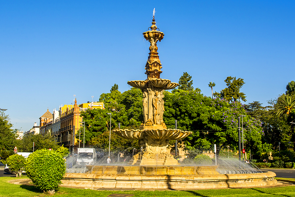 Fuente de las Cuatro Estaciones (Fountain of the Four Seasons), Seville, Andalusia, Spain, Europe