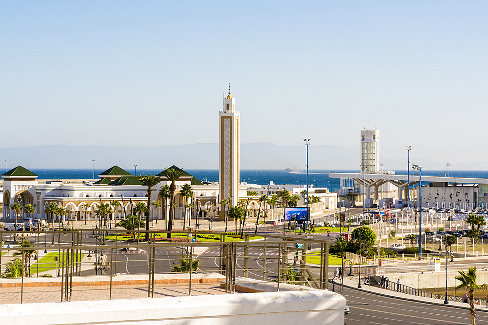 Lalla Abla Mosque (Port Mosque) at the port of Tangier, Tangier, Morocco, North Africa, Africa