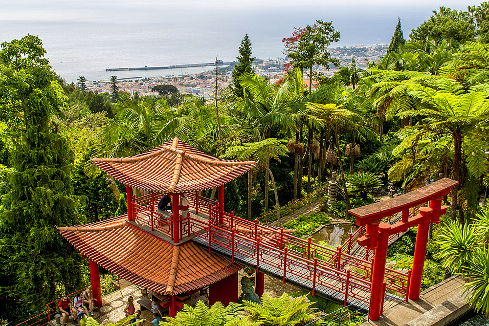 Oriental Gardens at The Monte Palace Tropical Garden, Funchal, Madeira, Portugal.