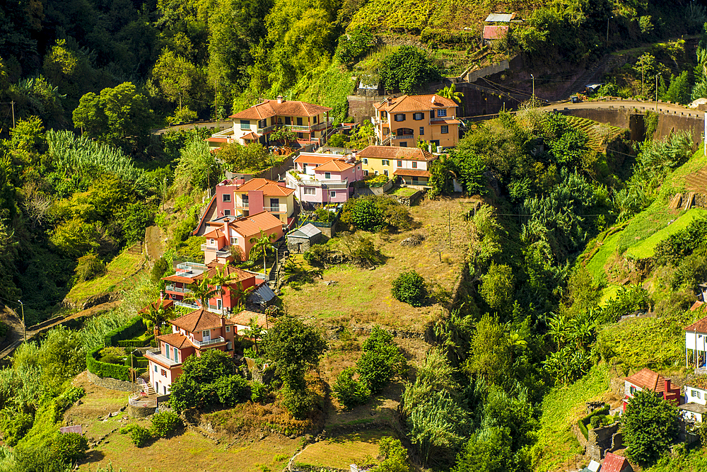 Small mountainside village near Santana, Maderia, Portugal