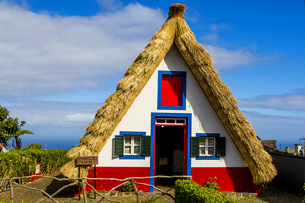 Traditional triangular Casas Típicas de Santana or Santana House, Santana, Madeira, Portugal.