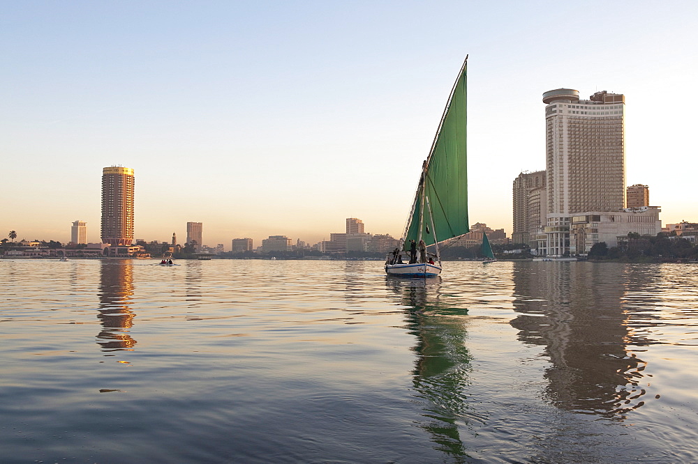 A felucca on the River Nile, Cairo, Egypt, North Africa, Africa