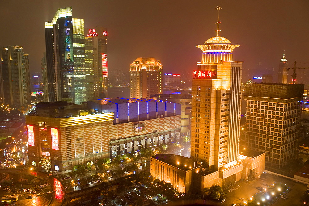 Skyline at night, Shanghai, China