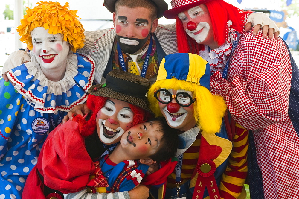 Clowns at the annual Great Circus Parade, Milwaukee, Wisconsin, United States of America, North America