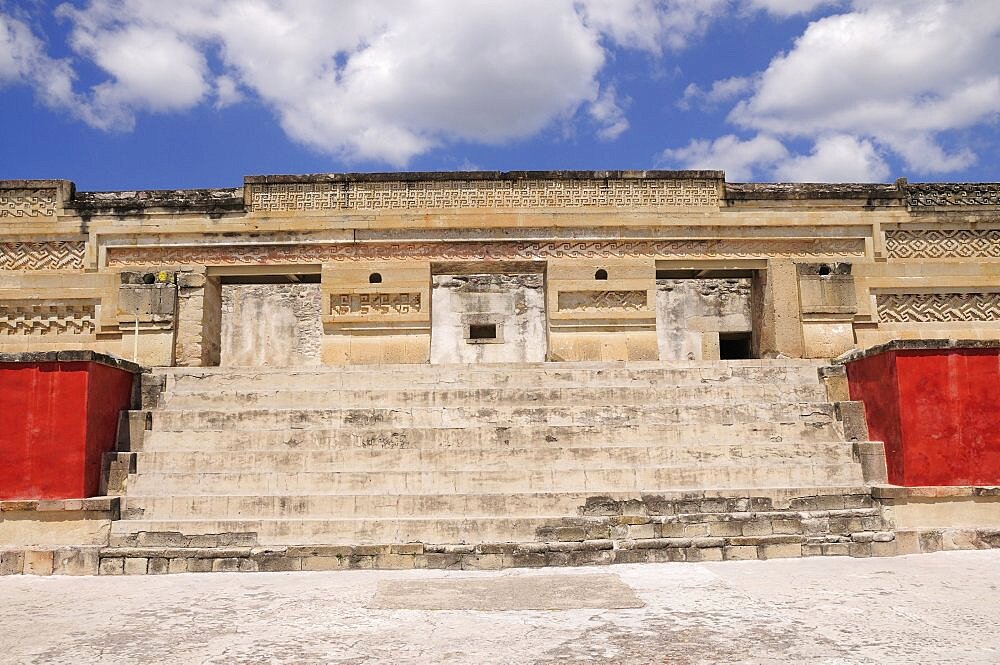 Mexico, Oaxaca, Mitla, Archaeological site. Templo de las Columnas.