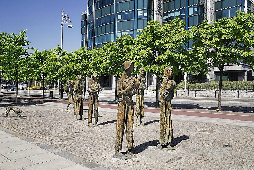 Ireland, County Dublin, Dublin City, The famine memorial presented to the city in 1997.