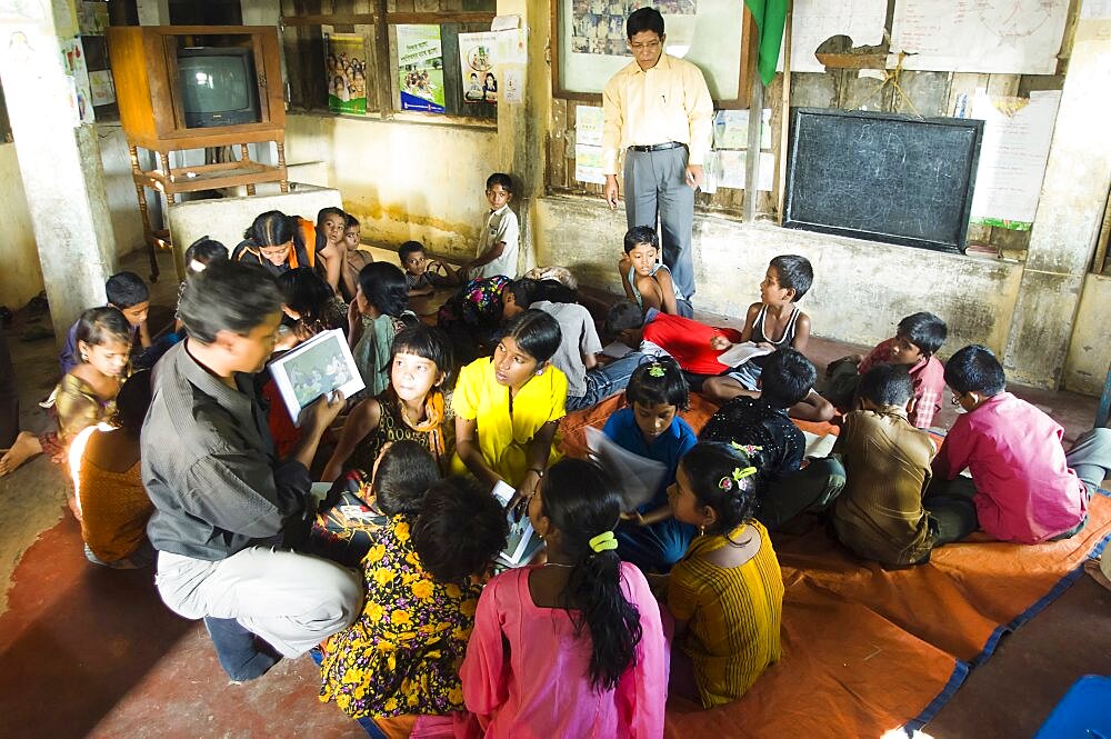 Bangladesh, Chittagong, Street children learning in a centre run by an NGO charity.