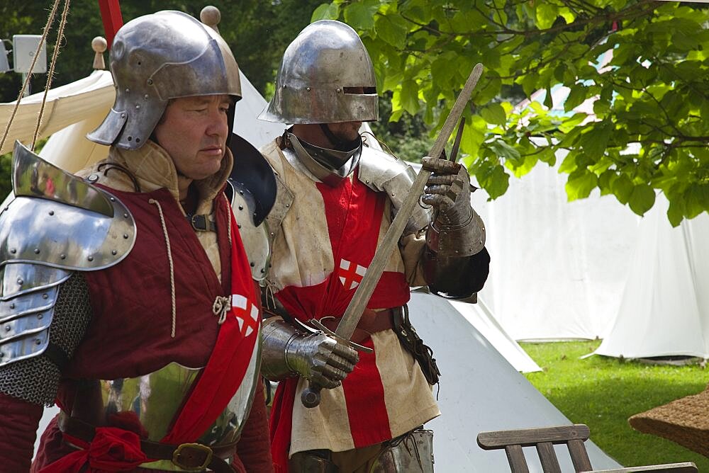 England, West Sussex, Arundel, Jousting festival in the grounds of Arundel Castle.