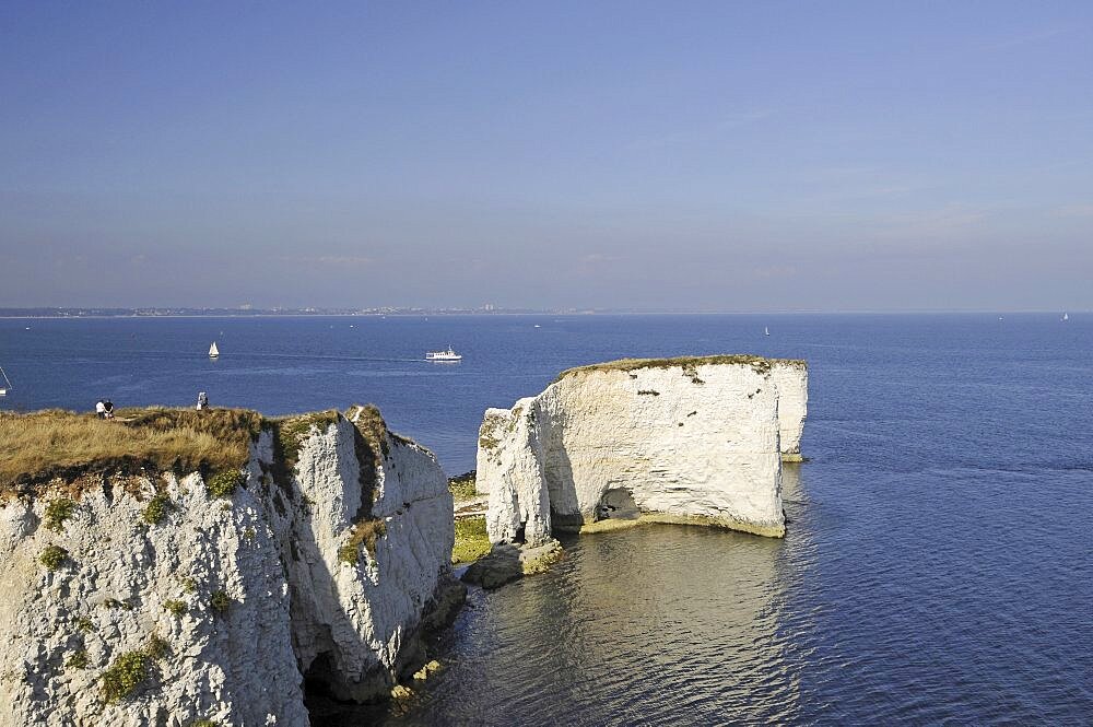 England, Dorset, Isle of Purbeck, Old Harry Rocks Jurassic Coast.