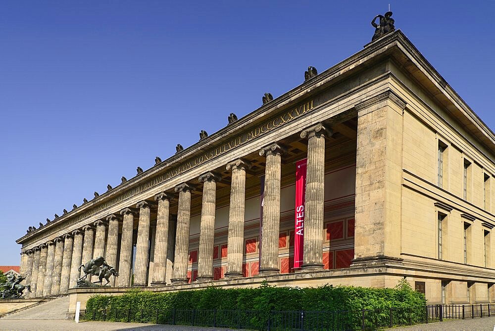 Germany, Berlin, Altes Museum, Old Museum, Angular view of the facade from the Lustgarten.