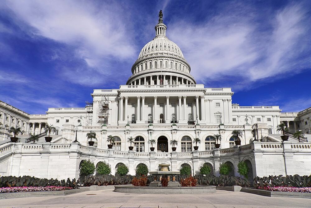 USA, Washington DC, Capitol Building, View from the building's west side.