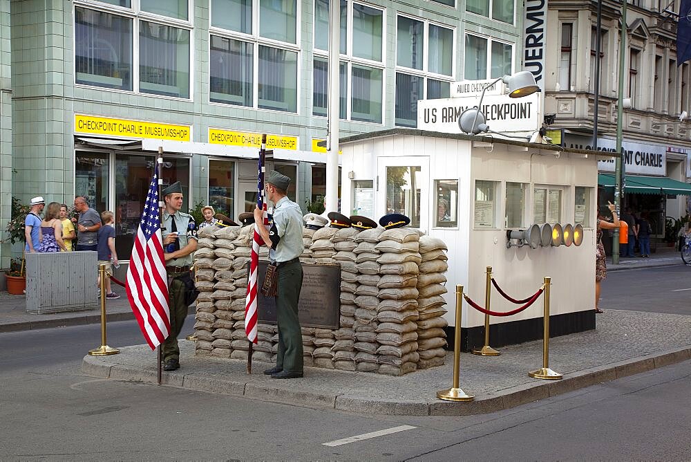 Germany, Berlin, Mitte, Checkpoint Charlie on Friedrichstrasse.