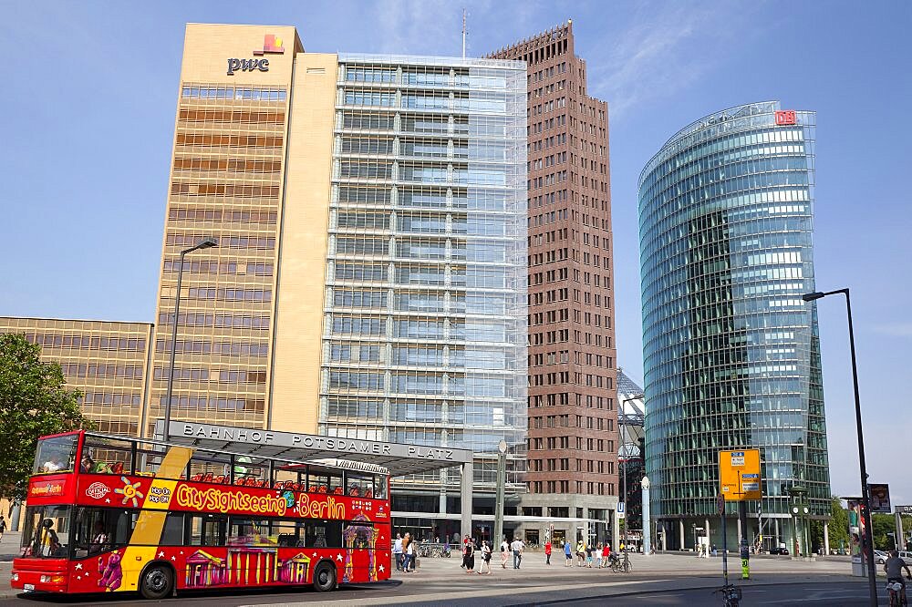 Germany, Berlin, Mitte, Potsdamer Platz, Modern office buildings.