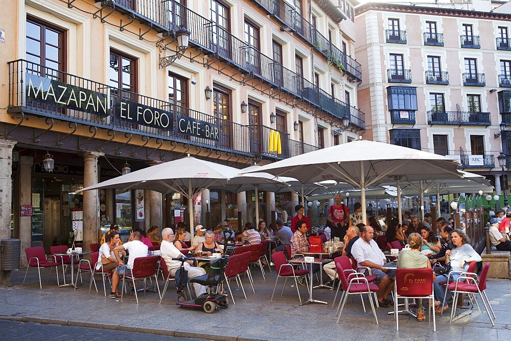 Spain, Castilla La Mancha, Toldeo, The Mazapan El Foro Cafe on thePlaza de Zocolover.