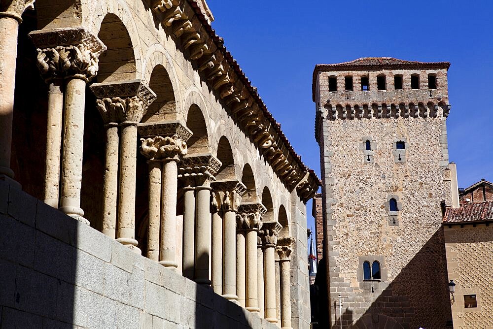 Spain, Castille-Leon, Segovia, Arches of the church of St Martin.