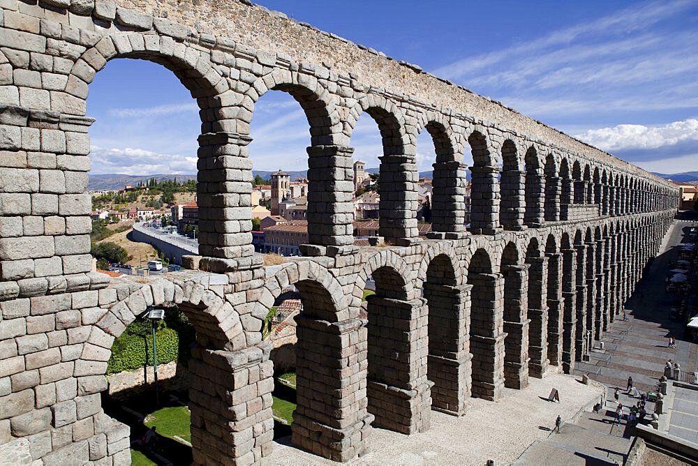 Spain, Castille-Leon, Segovia, Roman Aqueduct.