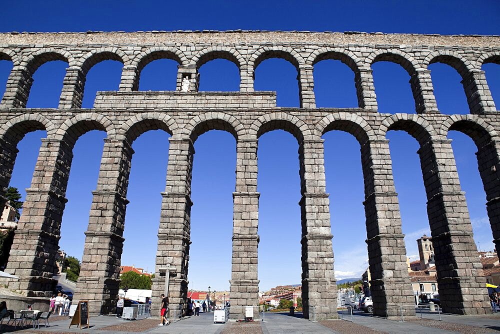 Spain, Castille-Leon, Segovia, Roman Aqueduct.