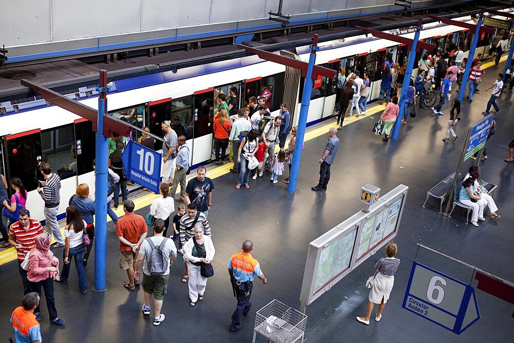 Spain, Madrid, Principe Pio Metro Station.