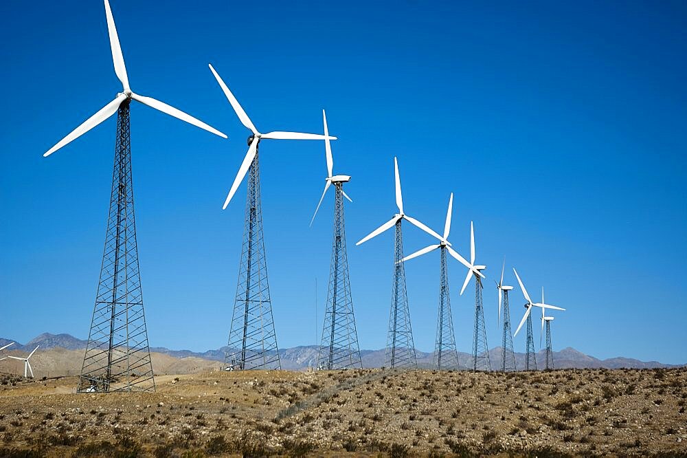 USA, California, San Gorgonio Pass Wind Farm in the San Bernadino Mountains close to Palm Springs.