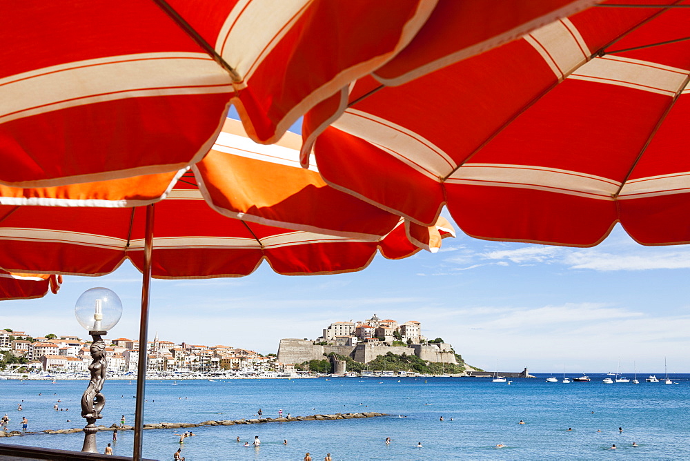 France, Corsica, Calvi, The Citadel and town.