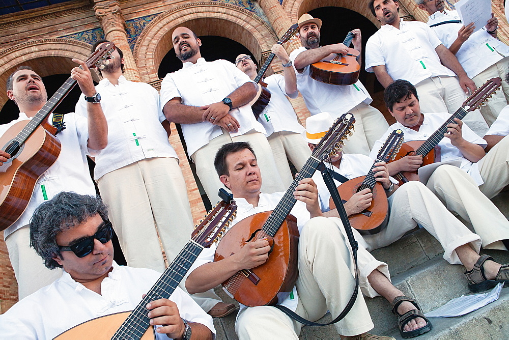 Spain, Andalucia, Seville, Flamenco Band.