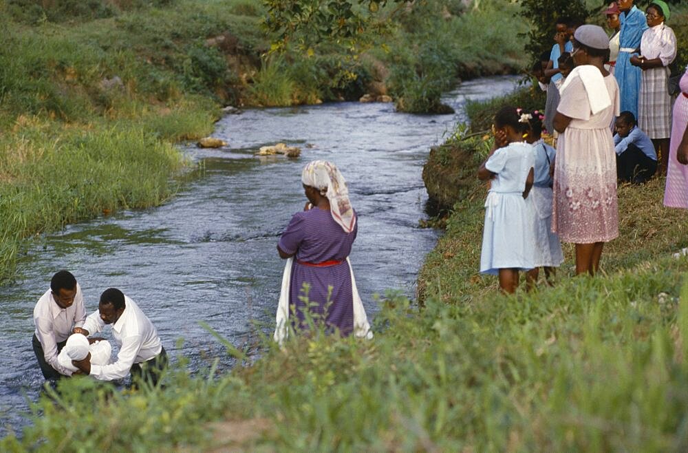 JAMAICA  Religion River baptism.