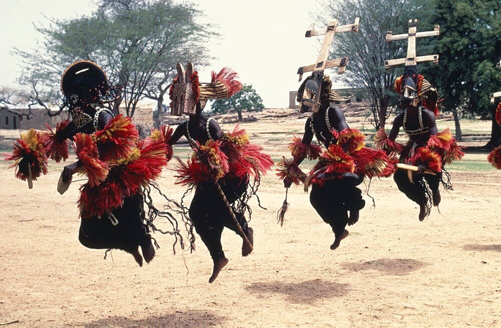 MALI  General Dogon masked dancers