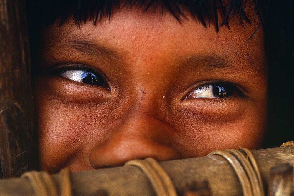 COLUMBIA Amazonas St Isabel Close portrait of Macuna Indian girl called Camilla.