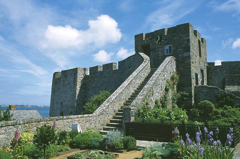 UNITED KINGDOM Channel Islands Guernsey St Peter Port. Castle Cornet. View from garden.