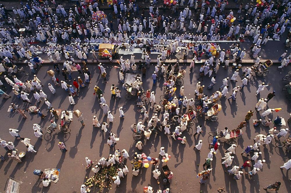 BANGLADESH  Dhaka Aerial view over Muslim devotees at Eid prayer. Dacca Moslem Asia Asian Bangladeshi Islam Religion Islamic Religion Religious Muslims Islam Islamic  Dacca Moslem Asia Asian Bangladeshi Islam Religion Islamic Religion Religious Muslims Islam Islamic