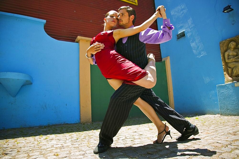 ARGENTINA  Buenos Aires Tango dancers in La Boca. Red Colour La Boca Holidays Tourism Travel Buenos Aires South America Architecture Tango Icon Pose Dance Two American Argentinian Color Hispanic Latin America Latino Performance 2