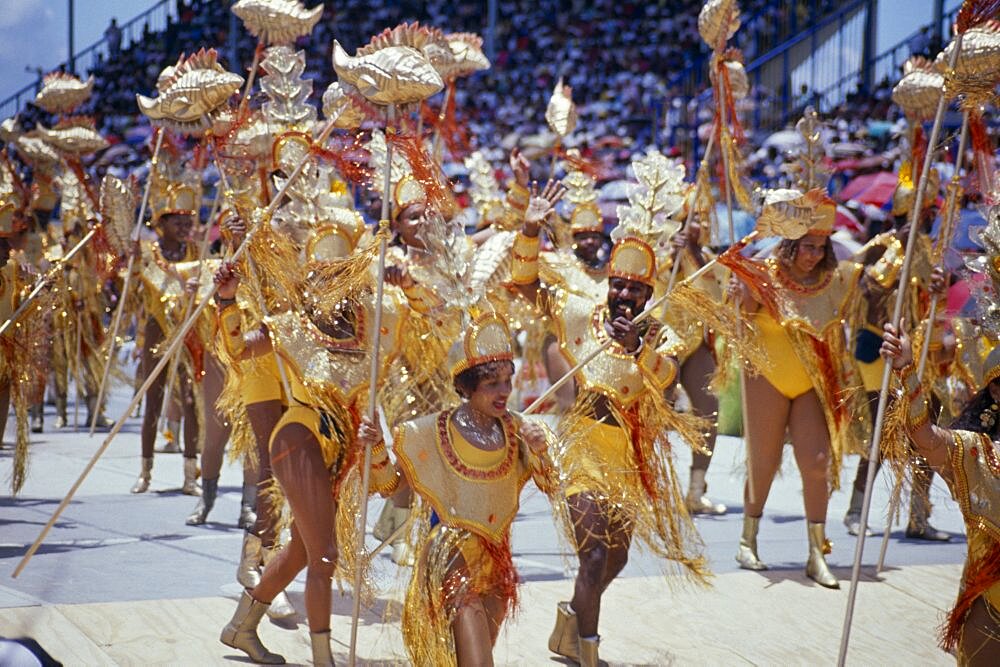 Crop Over sugar cane harvest festival, Grand Kadooment carnival parade the finale to five weeks of celebration, Barbados