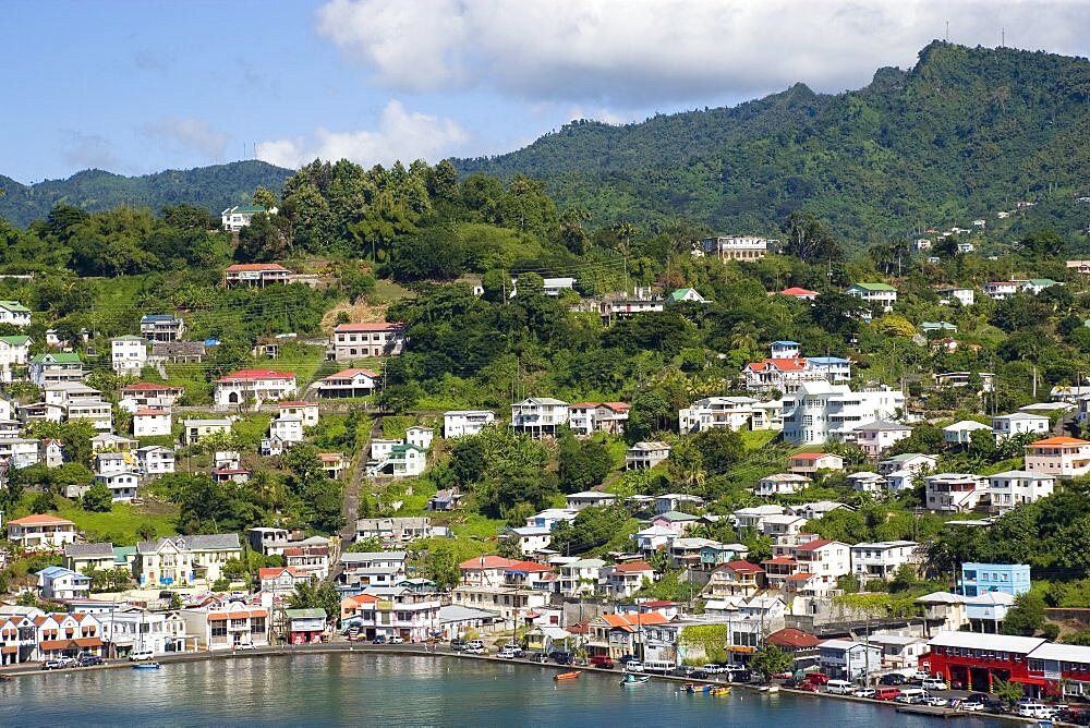 The Carenage harbour of the capital city of St. Georges, Grenada, West Indies, Caribbean, Central America