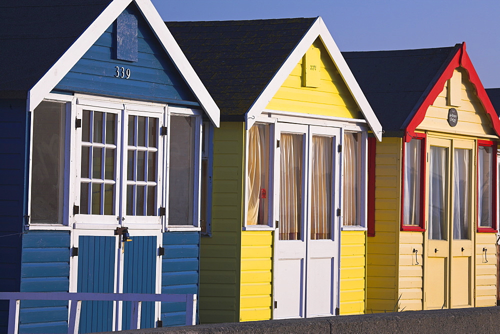 Beach huts at Mudeford, Dorset, England, United Kingdom, Europe