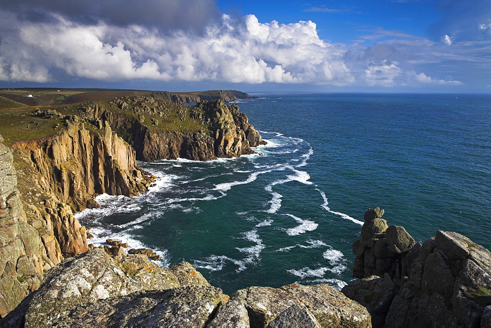 The cliffs at Lands End Cornwall, England, United Kingdom, Europe