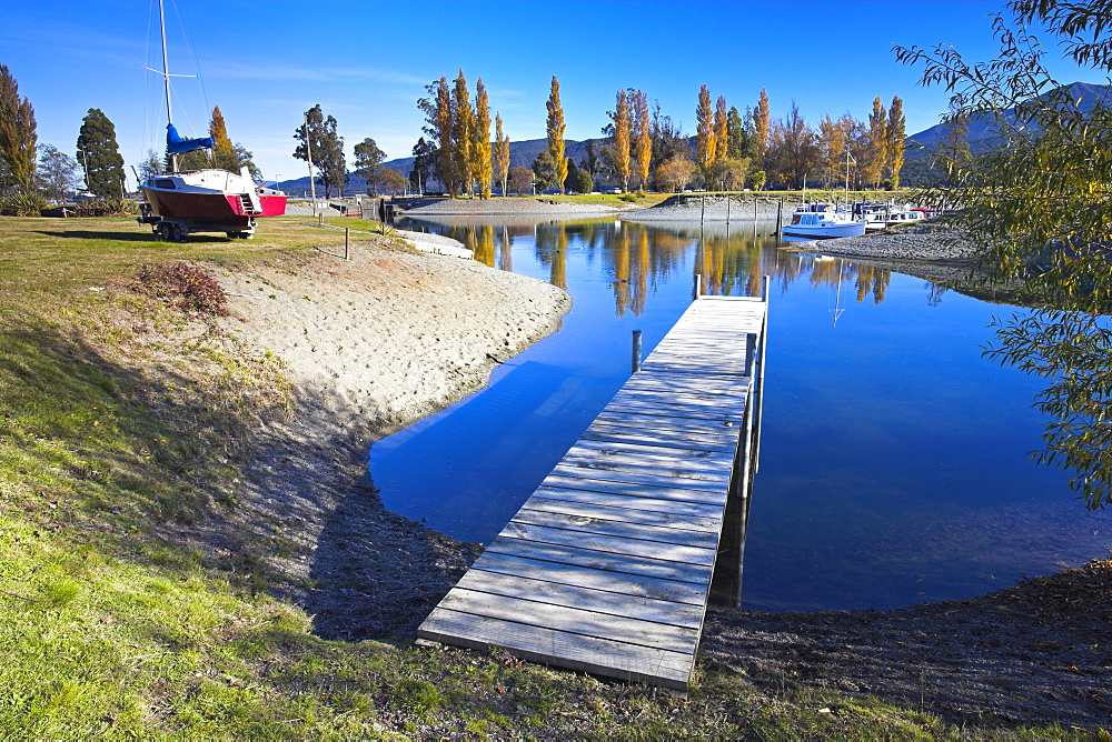 Marina in Te Anau at the entrance to Fiordland National Park West Coast, South Island, New Zealand, Pacific