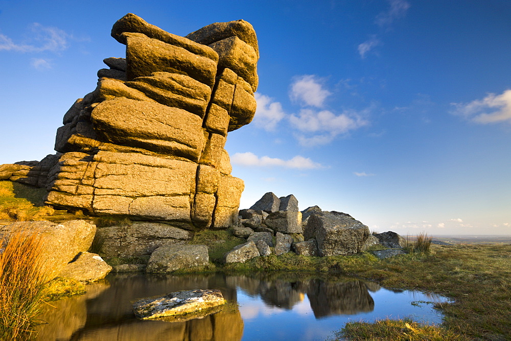 Granite outcrop at Saddle Tor, Dartmoor National Park, Devon, England, United Kingdom, Europe