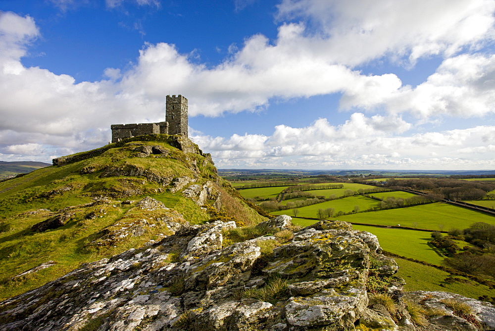 St. Michael de Rupe church at Brentor (Brent Tor), Dartmoor National Park, Devon, England, United Kingdom, Europe