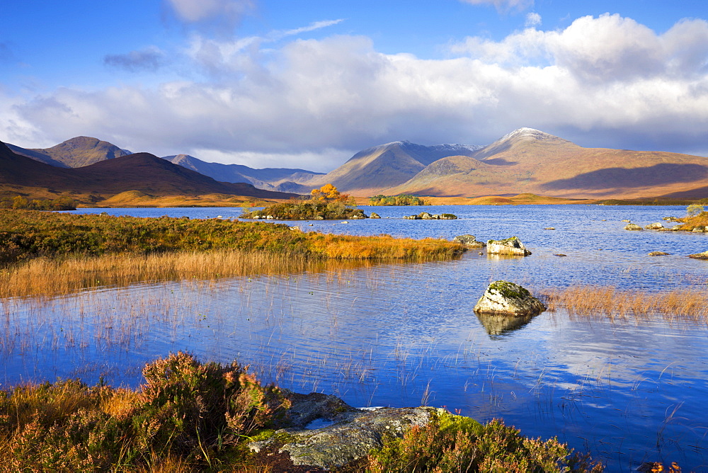 Lochan Nah Achlaise on Rannoch Moor in the Autumn, Highlands, Scotland, United Kingdom, Europe