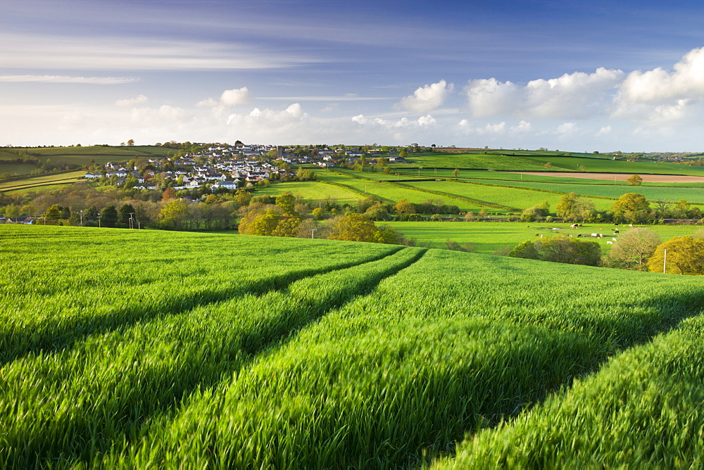 Mid Devon village of Lapford surrounded by rolling countryside, Devon, England, United Kingdom, Europe