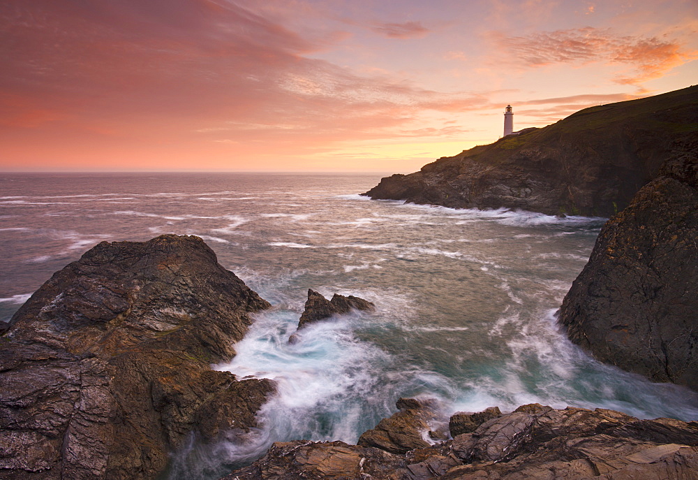 Sunrise at Trevose Head on the North Cornish coast, Cornwall, England, United Kingdom, Europe