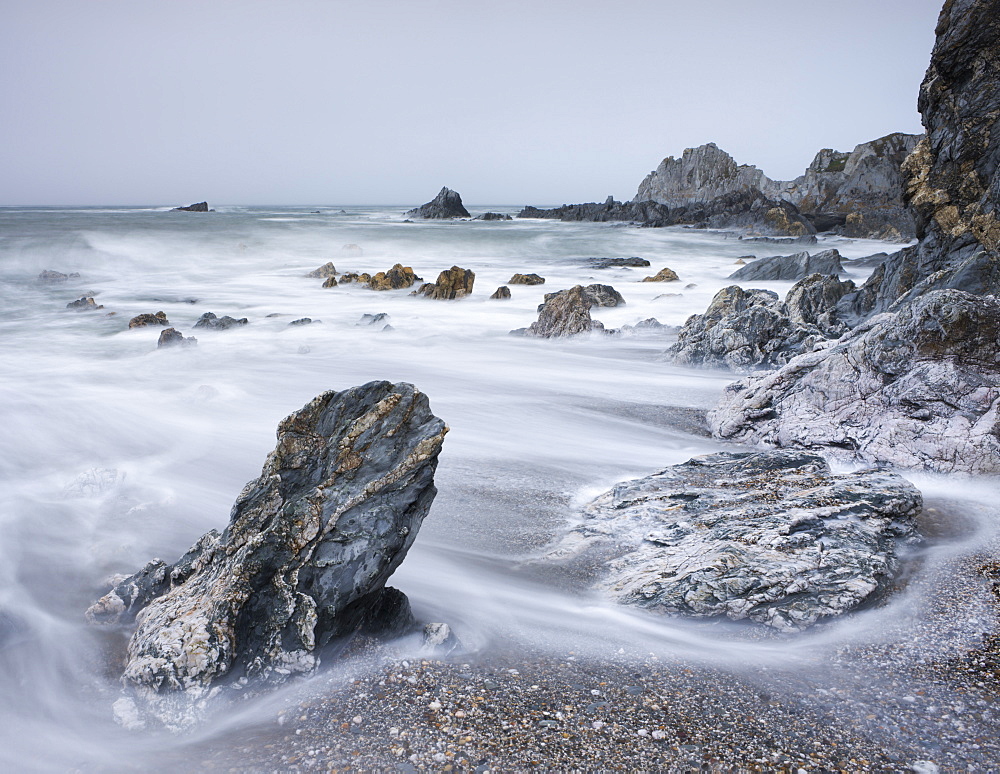 Rocky shore of Rockham Bay near Morte Point, North Devon, England, United Kingdom, Europe