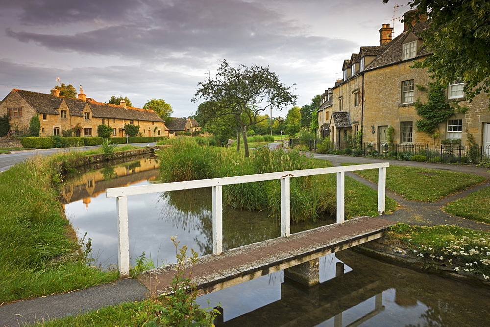 Cottages in the picturesque Cotswolds village of Lower Slaughter, Gloucestershire, The Cotswolds, England, United Kingdom, Europe