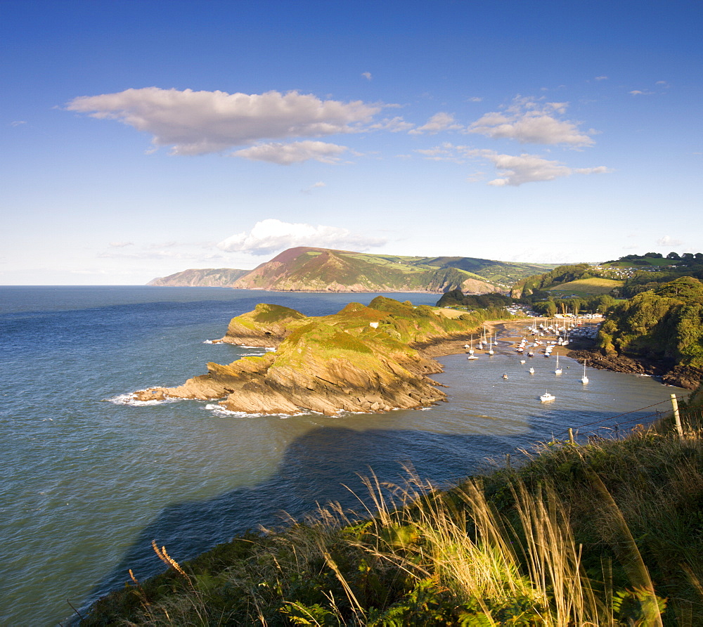 Looking across to Watermouth from Widmouth Head, North Devon, England, United Kingdom, Europe