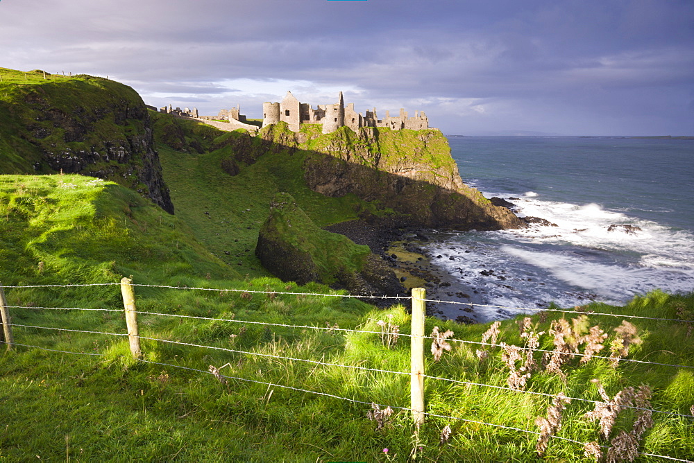 Dunluce Castle on the clifftops of County Antrim, Ulster, Northern Ireland, United Kingdom, Europe