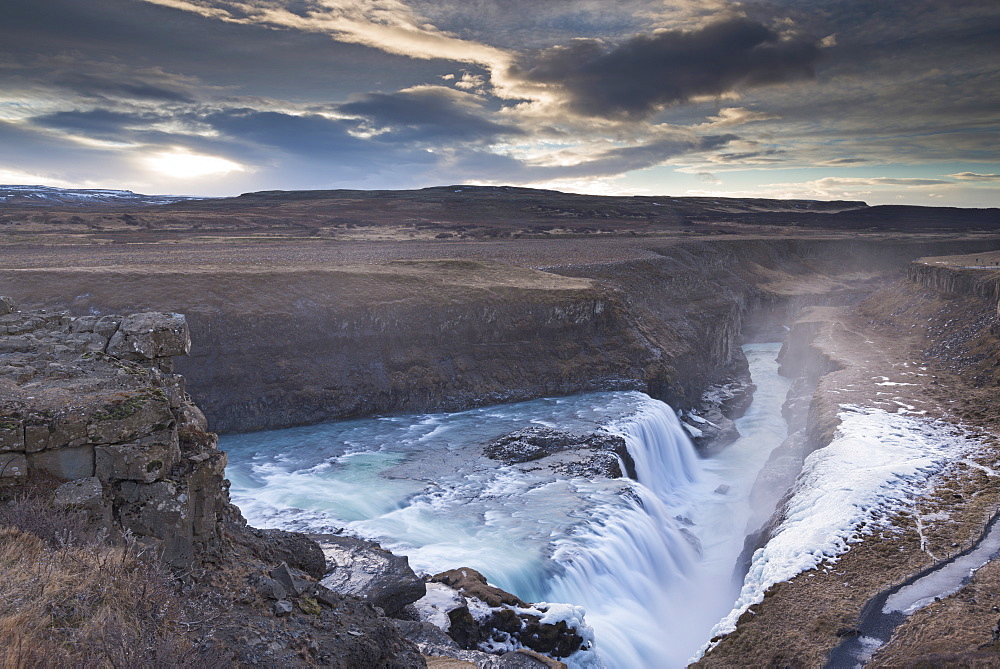 Gullfoss waterfall during winter, Iceland, Polar Regions 