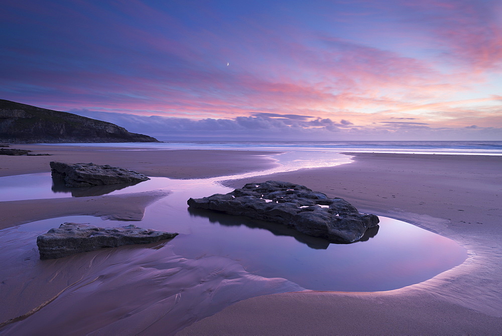 Beautiful autumn sunset above Dunraven Bay, Southerndown, Glamorgan Heritage Coast, Wales, United Kingdom, Europe