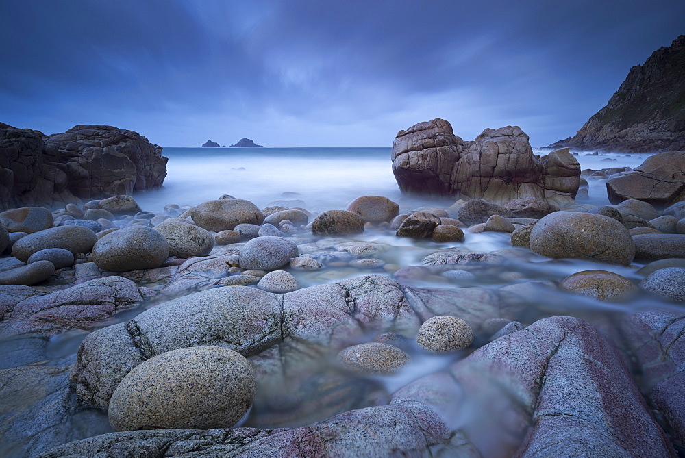 Stormy evening at Porth Nanven in Cornwall, England, United Kingdom, Europe