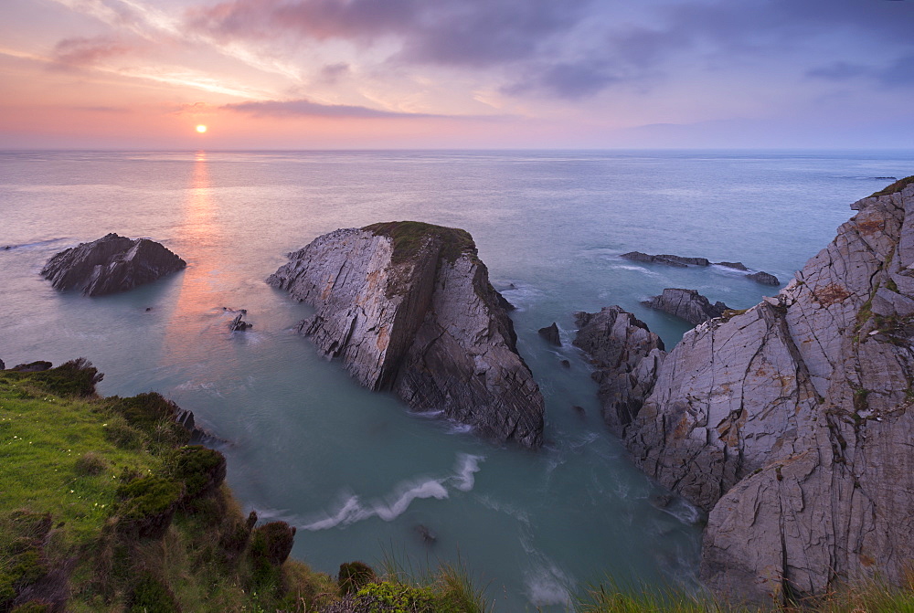 Sunset over the North Devon Coast, Devon, England, United Kingdom, Europe